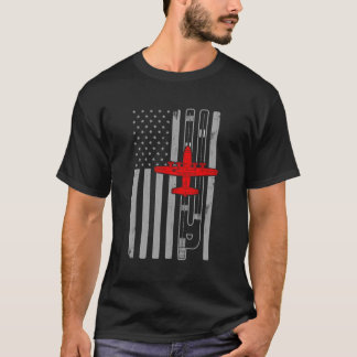 C130ヘラクレス飛行機米国旗ルンワ Tシャツ