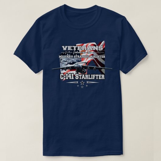 C141スターリフター軍隊航空輸送サービス Tシャツ (デザイン正面)