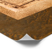 c1490アンティークワールドマップアートオーガニック縁どw ポスター (角)