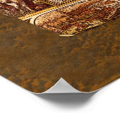 c1499アンティークワールドマップアートオーガニック縁どw ポスター (角)