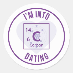 C14-Carbonデートすることパープルラウンドステッカーに ラウンドシール