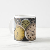 c1900 POCKET WATCH THEME 'TIME FOR COFFEE' コーヒーマグカップ (正面左)