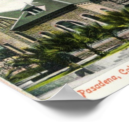 c1910 Public Library, Pasadena, CA ポスター (角)