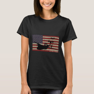 C2グレイハウンドカーゴ飛行機ビンテージアメリカ国旗 Tシャツ