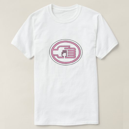 C2B:ピンクのアウトラインの基本Tシャツ Tシャツ (デザイン正面)