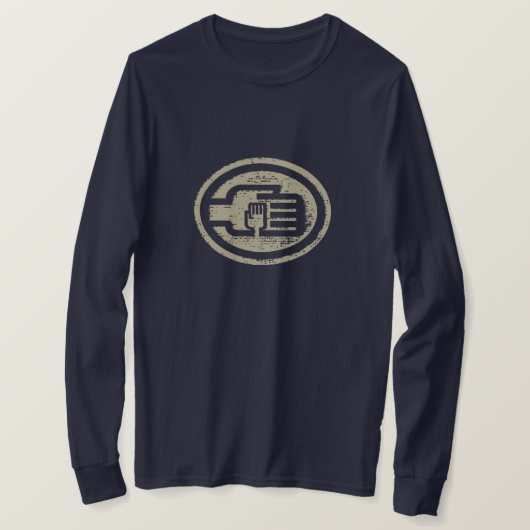 C2B: C2B:長袖T BLU-Logo-ヴィンテージYel Tシャツ (デザイン正面)