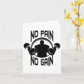C386 No Pain No Gain Gym Workout Fitness Motivatio カード (黄色い花)