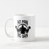 C386 No Pain No Gain Gym Workout Fitness Motivatio コーヒーマグカップ (左)