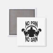 C386 No Pain No Gain Gym Workout Fitness Motivatio マグネット (正面/裏面)