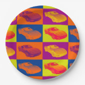 C5コルベット変換可能な筋肉車のポップアート ペーパープレート (正面)