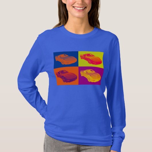 C5コルベット変換可能な筋肉車のポップアート Tシャツ (正面)