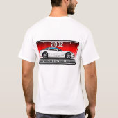 C5 2002年のクーペの赤い背景のVette Licのプレートの芸術 Tシャツ (裏面)
