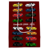 C6コルベット色の違うスポーツカーバーガンデー ミディアムペーパーバッグ (裏面)