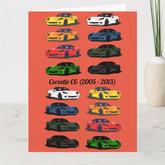 C6コルベット色違うスポーツカーオレンジ カード (正面)