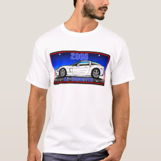 C6 2006年のコルベットのナンバープレート芸術青いBackgroun Tシャツ