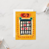 C7ギターコード応答カード – 音楽カラフル カード (正面/裏面インサイチュ)