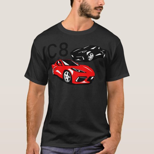 C8ビンテージのデュアルスポーツカー Tシャツ (正面)