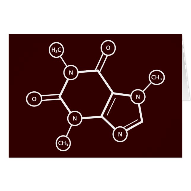 C8H10N4O2分子構造 (正面横)