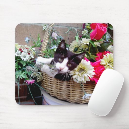 C.かごの子猫 マウスパッド (マウス)