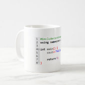 C++ こんにちは世界のコーヒー・マグ コーヒーマグカップ (正面左)