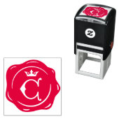 C -アンティークワックスシールゴシック王冠イニシャル文字 セルフインキングスタンプ (インサイチュ)