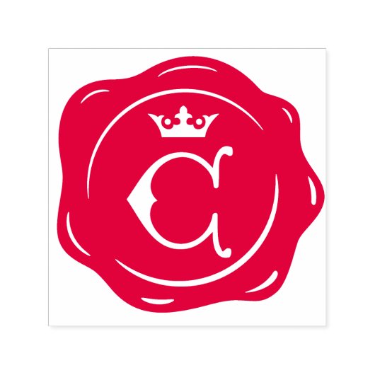 C -アンティークワックスシールゴシック王冠イニシャル文字 セルフインキングスタンプ (デザイン)