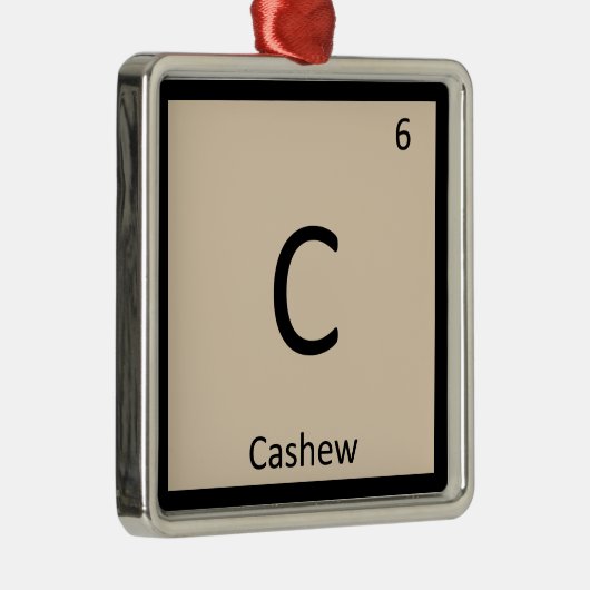 C – カシューナッツ化学周期表記号 メタルオーナメント (右)