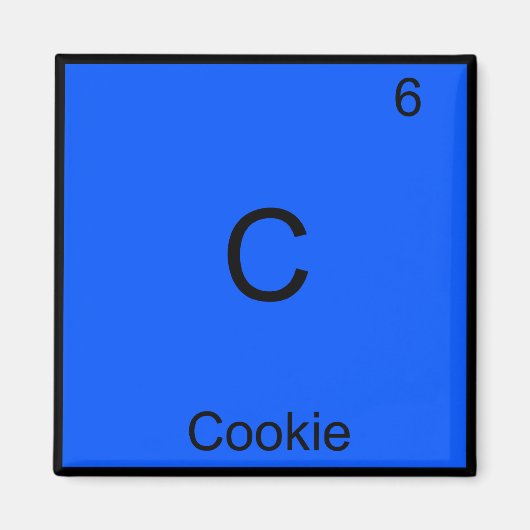 C - クッキー化学元素記号 楽しい マグネット (正面)