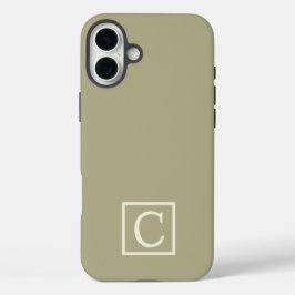 C | クラシックCalm — Sage Green & White Script iPhone 16 Plusケース