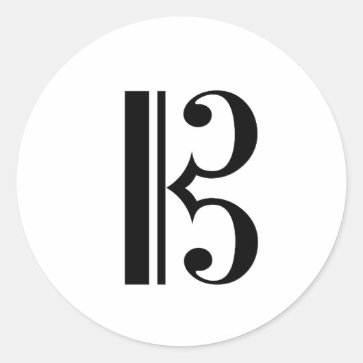 C-クレフ、 音符記号シール ラウンドシール (正面)