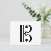 C-クレフ、 音符記号(アルトクレフ、 音符記号、テノールクレフ、 音符記号)ミュージックビオラバソ ポストカード (スタンド正面)