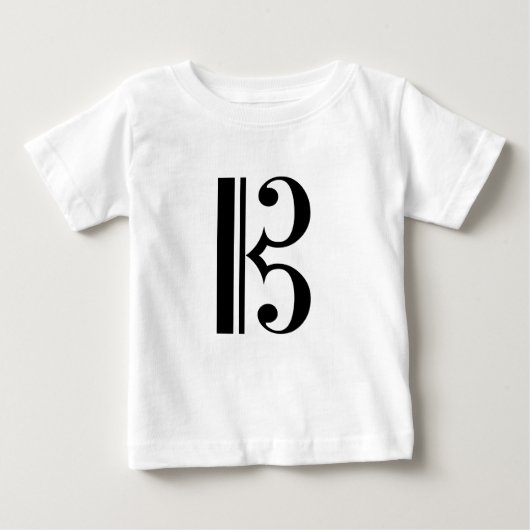 C-クレフ、 音符記号 ベビーTシャツ (正面)