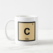C - クロー・ミューズ 化学 周期表 シンボル コーヒーマグカップ (左)