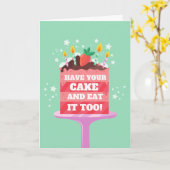 C.ケーキの誕生日カード カード (黄色い花)