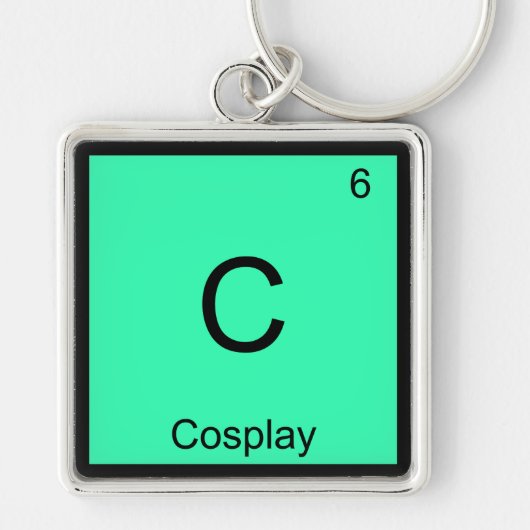 C - コスプレ 化学元素記号 コスチュームTシャツ キーホルダー (正面)