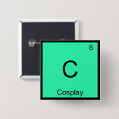 C - コスプレ 化学元素記号 コスチュームTシャツ 缶バッジ (正面&裏面)