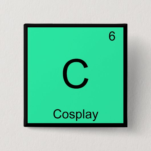 C - コスプレ 化学元素記号 コスチュームTシャツ 缶バッジ (正面)