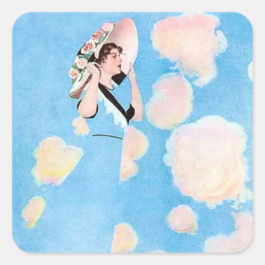 C・コールズ・フィリップスの「夏のそよ風」 スクエアシール (正面)