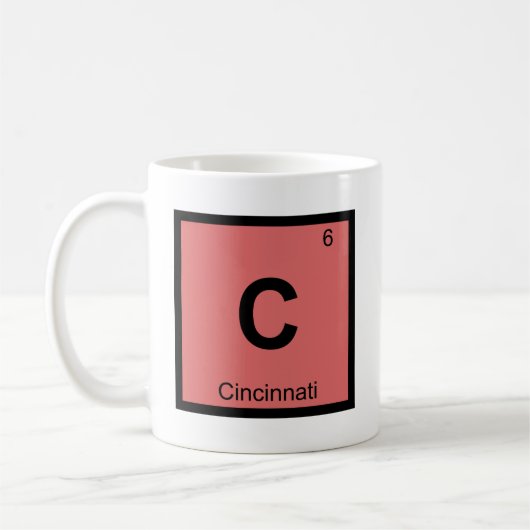 C -シンシナチオハイオ州化学周期表 コーヒーマグカップ (左)
