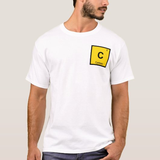 C - シンバル 音楽 化学 周期表 シンボル Tシャツ (正面)