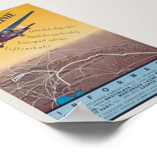 C.セントアエロリニエCzechoslovakiaヴィンテージのポスター ポスター (角)