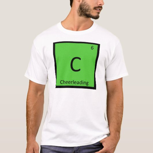 C -チアリーティングスポーツ化学周期表 Tシャツ (正面)