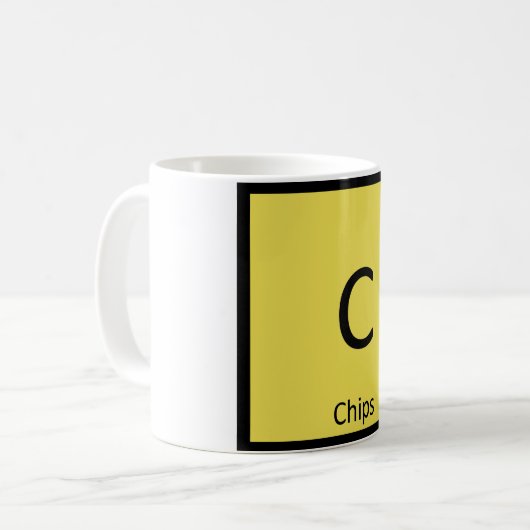 C -チップスナック化学定期表記 コーヒーマグカップ (正面左)