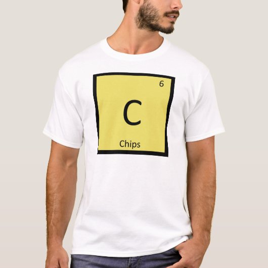 C - チップス スナック 化学 周期表 シンボル Tシャツ (正面)