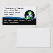 C.モダンユニーククリーニングサービス名刺  名刺 (正面/裏面)