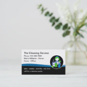 C.モダンユニーククリーニングサービス名刺  名刺 (スタンド正面)