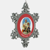 C.大物を捕まえる スノーフレークピューターオーナメント (左)