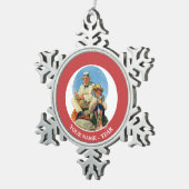 C.大物を捕まえる スノーフレークピューターオーナメント (右)