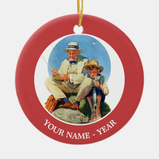 C.大物を捕まえる セラミックオーナメント (正面)