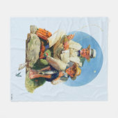 C.大物を捕まえる フリースブランケット (正面(横))